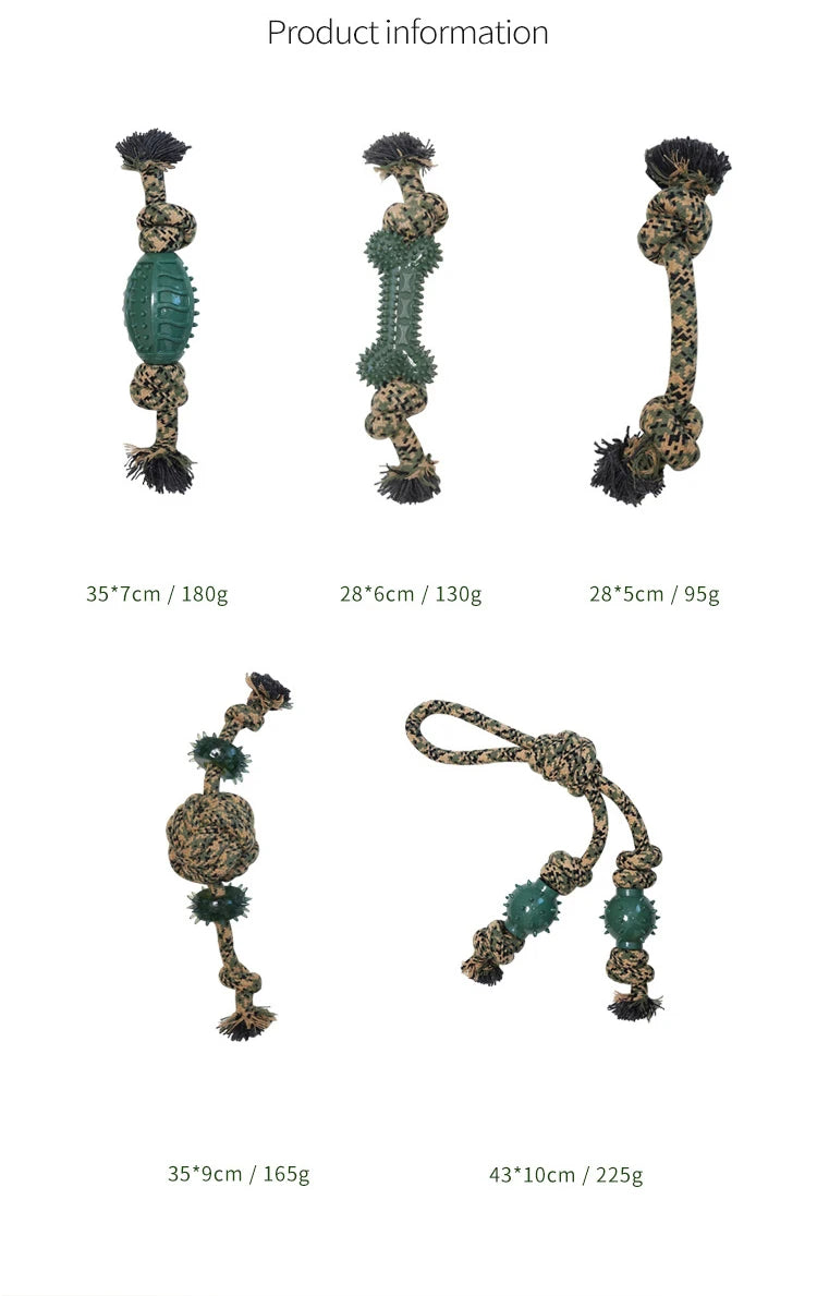 Wholesale Custom Logo Pet Product Supplier Camouflage Chew Dog Rope Toys