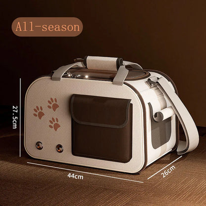 Foldable Portable Pet Carrier Bag for Small Dogs and Cats - Breathable Outdoor Shoulder Bag, Pet Supplies