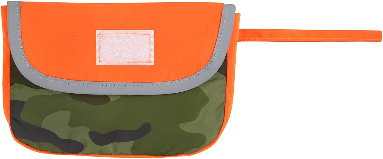 Reversible Hooded Dog Raincoat Slicker Poncho for Small Medium Large Dogs - Camo Orange - L - Polyester