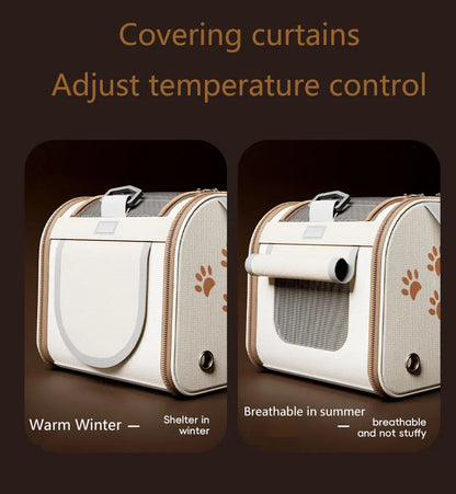 Foldable Portable Pet Carrier Bag for Small Dogs and Cats - Breathable Outdoor Shoulder Bag, Pet Supplies