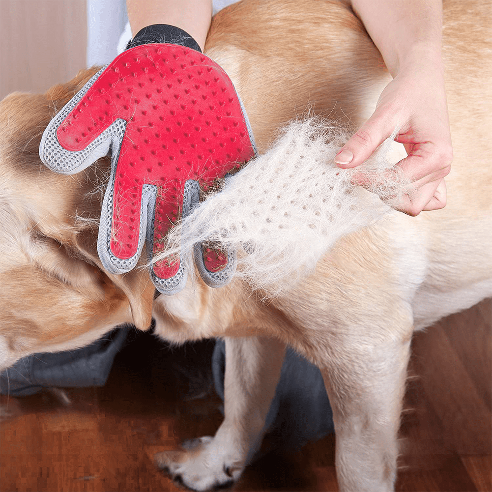 Soft Pet Grooming Gloves Hair Remover Deshedding for Cats, Dogs, Rabbits and Horses