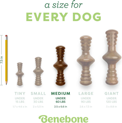 Zaggler Rolling Dog Chew Toy for Aggressive Chewers, Real Chicken, Made in USA, Medium