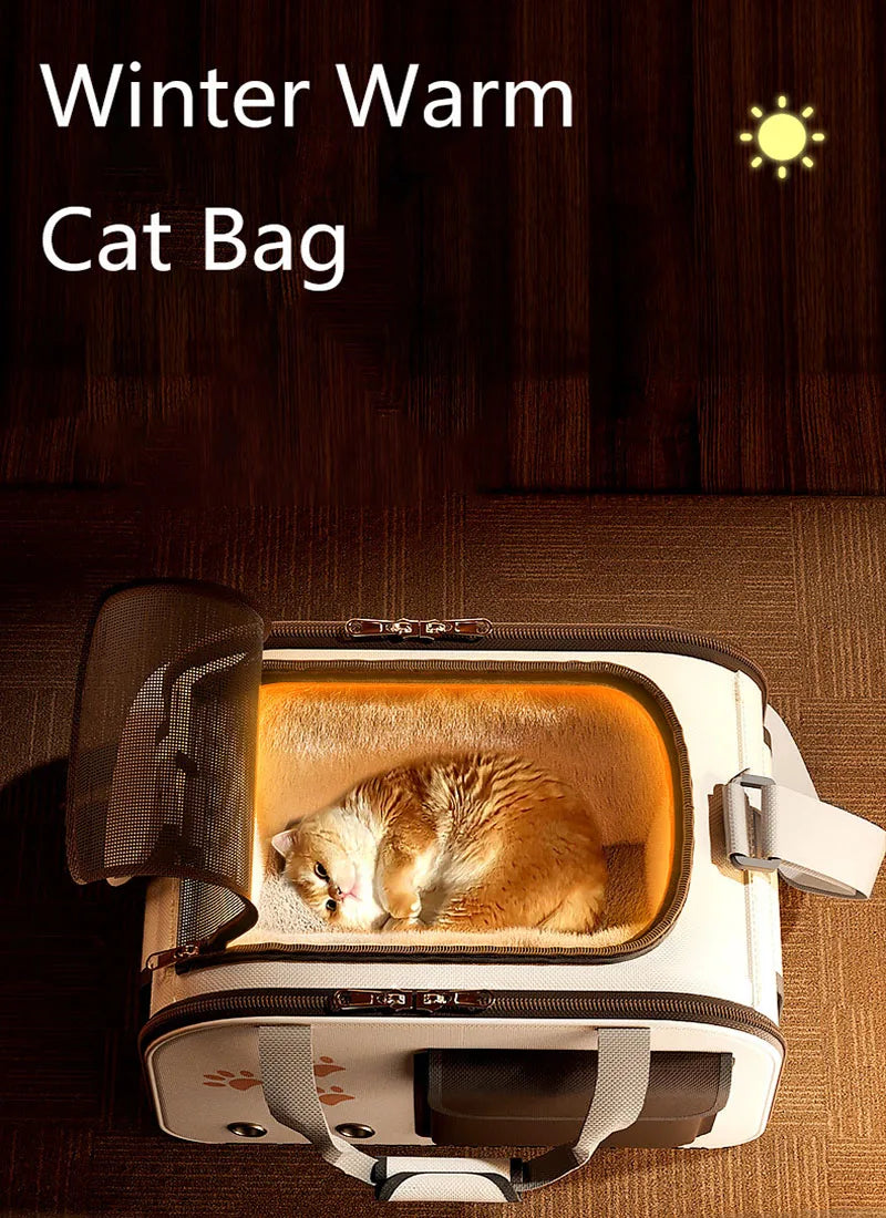 Foldable Portable Pet Carrier Bag for Small Dogs and Cats - Breathable Outdoor Shoulder Bag, Pet Supplies