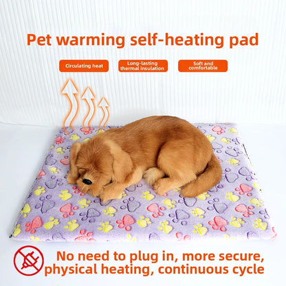 Automatic Heat Pet Mat Self-Warming Dog Cat Bed Pad Removable Machine Washable Cover Cozy Warming Cushion All Seasons Cloth