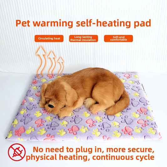 Automatic Heat Pet Mat Self-Warming Dog Cat Bed Pad Removable Machine Washable Cover Cozy Warming Cushion All Seasons Cloth
