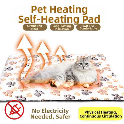 Automatic Heat Pet Mat Self-Warming Dog Cat Bed Pad Removable Machine Washable Cover Cozy Warming Cushion All Seasons Cloth