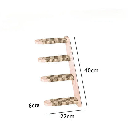 Factory Wholesale Wall Mounted Cat Shelf with Climbing Jumping Shelves DIY Sisal Various Cat Scratching Post Wooden Floating