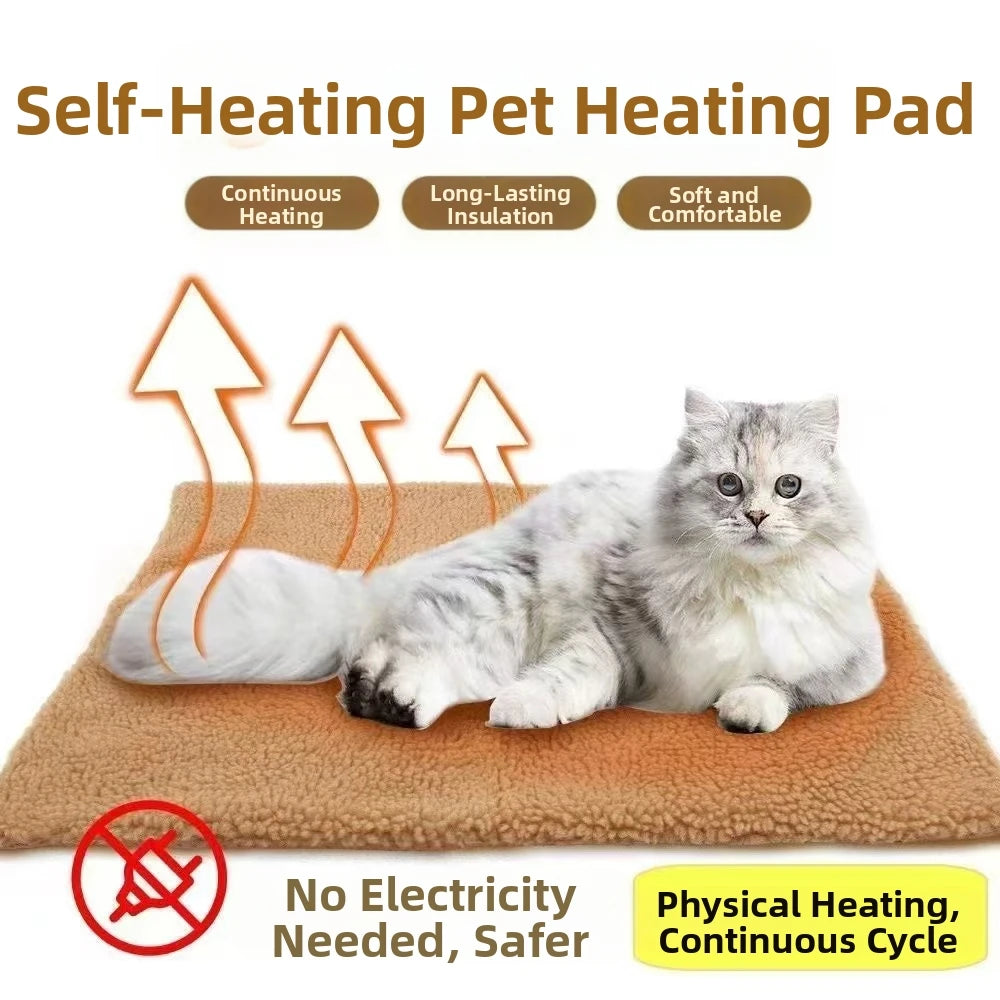 Automatic Heat Pet Mat Self-Warming Dog Cat Bed Pad Removable Machine Washable Cover Cozy Warming Cushion All Seasons Cloth