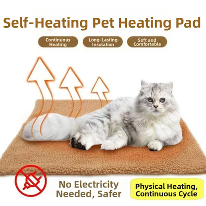 Automatic Heat Pet Mat Self-Warming Dog Cat Bed Pad Removable Machine Washable Cover Cozy Warming Cushion All Seasons Cloth