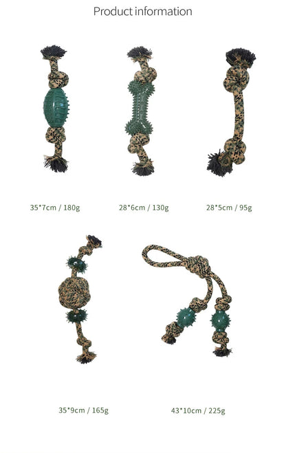 Wholesale Custom Logo Pet Product Supplier Camouflage Chew Dog Rope Toys