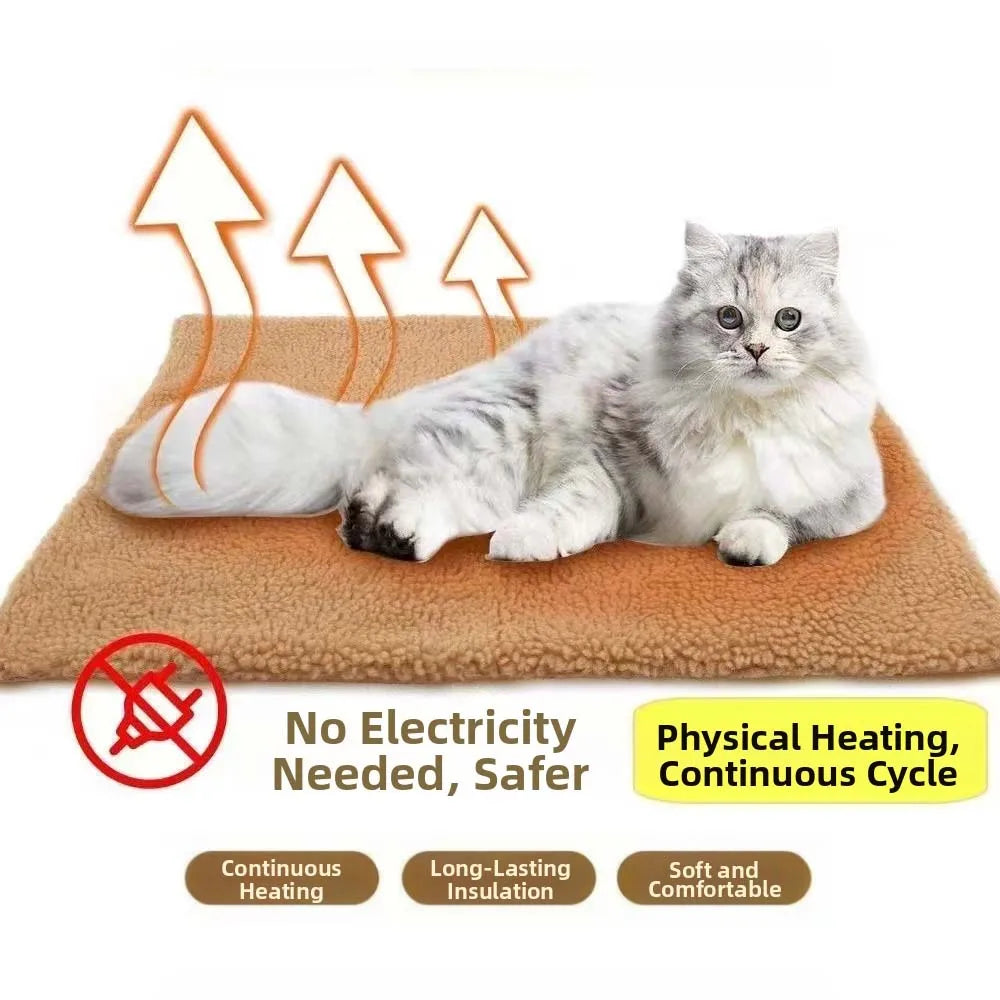 Automatic Heat Pet Mat Self-Warming Dog Cat Bed Pad Removable Machine Washable Cover Cozy Warming Cushion All Seasons Cloth