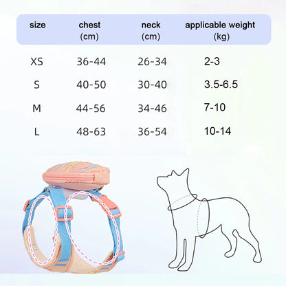 Dog Cat Harness and Leash Set with Backpack, 3-In-1 Outdoor Walking Adventure Carrier, Adjustable Reflective Vest for Small Medi