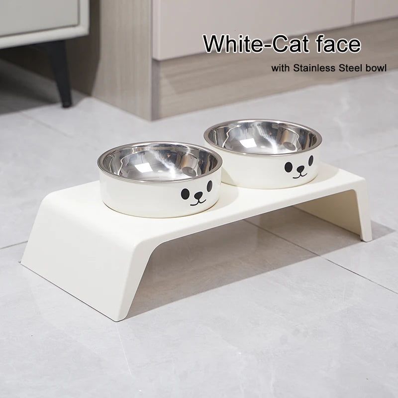 Elevated Pet Dog Feeder Bowls Raised Stand with Double Stainless Steel Food Water Bowls for Small Medium Large Dogs Cats