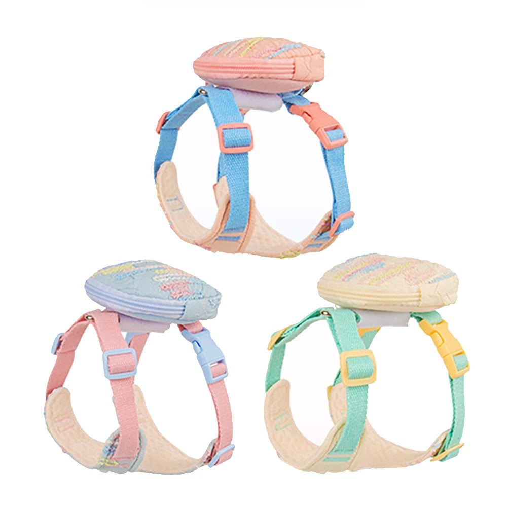 Dog Cat Harness and Leash Set with Backpack, 3-In-1 Outdoor Walking Adventure Carrier, Adjustable Reflective Vest for Small Medi