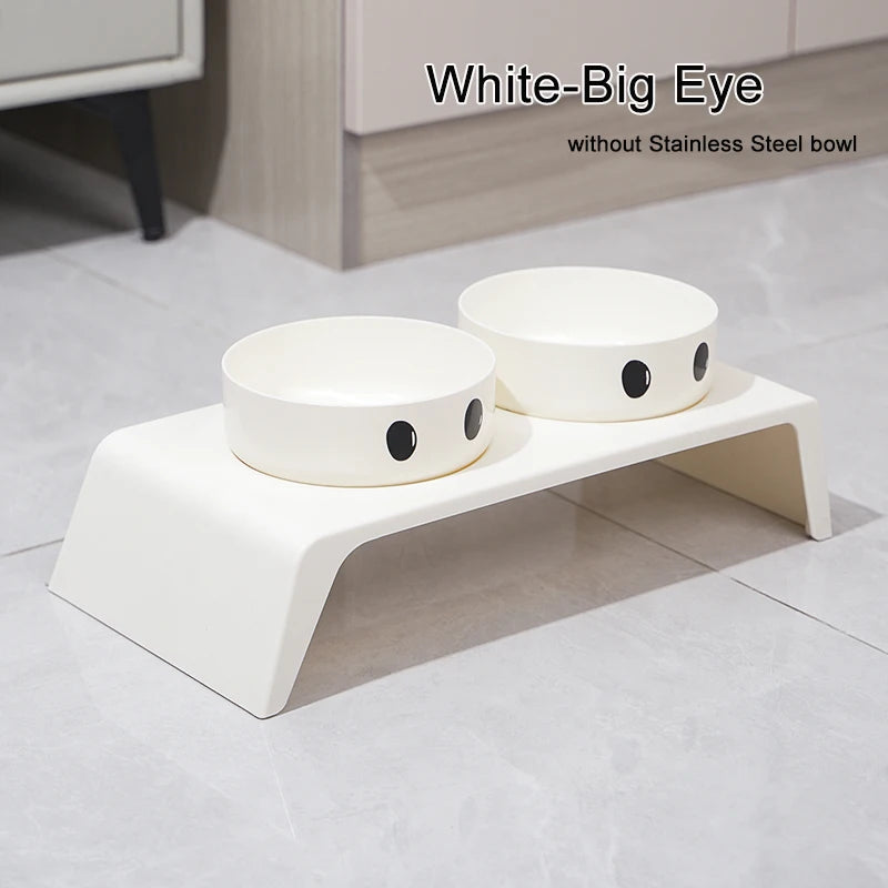 Elevated Pet Dog Feeder Bowls Raised Stand with Double Stainless Steel Food Water Bowls for Small Medium Large Dogs Cats