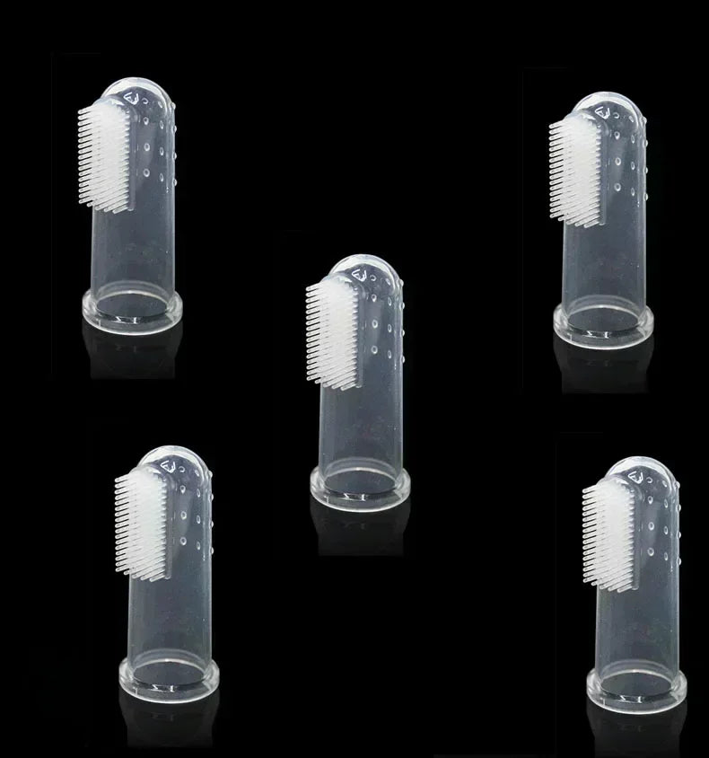 5Pcs Super Soft Pet Finger Toothbrush Dog Brush Bad Breath Tartar Teeth Care Tool Dog Pet Supplies Cepillo Para Perro