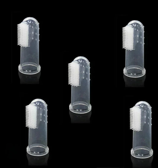 5Pcs Super Soft Pet Finger Toothbrush Dog Brush Bad Breath Tartar Teeth Care Tool Dog Pet Supplies Cepillo Para Perro