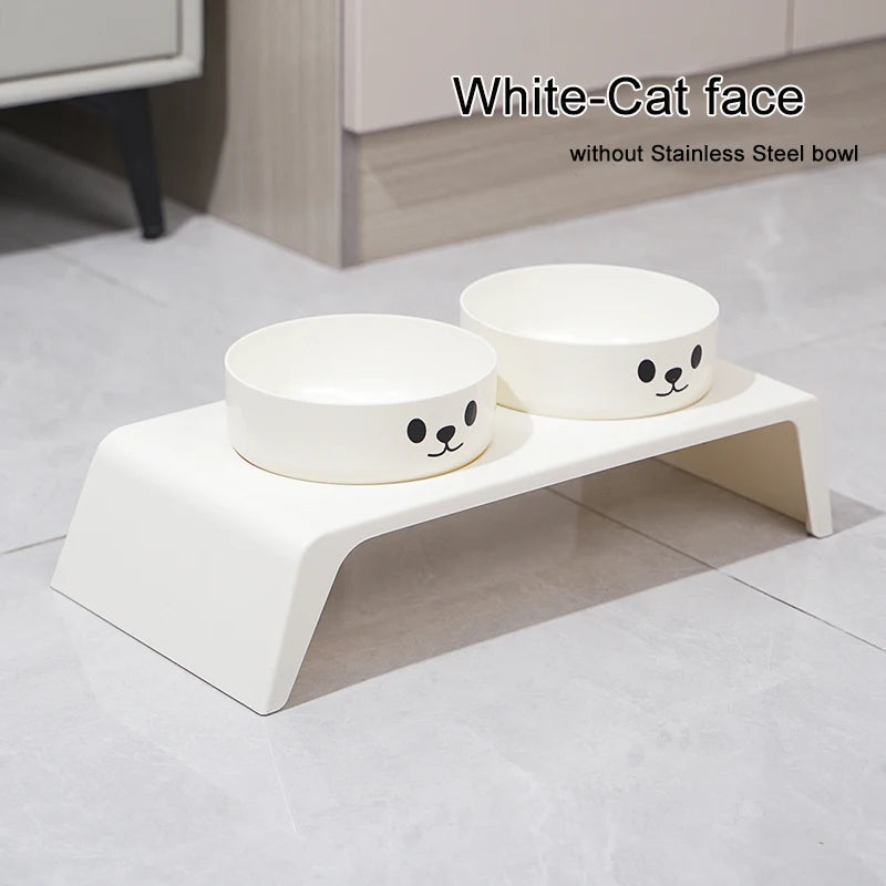 Elevated Pet Dog Feeder Bowls Raised Stand with Double Stainless Steel Food Water Bowls for Small Medium Large Dogs Cats