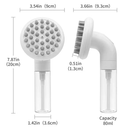 Dog Bath Brush 3 In1 Dog Shampoo Brush Soft Silicone Dog Brush for Pet Grooming Washing Soap Brush 36 Clean Massage Brush Head