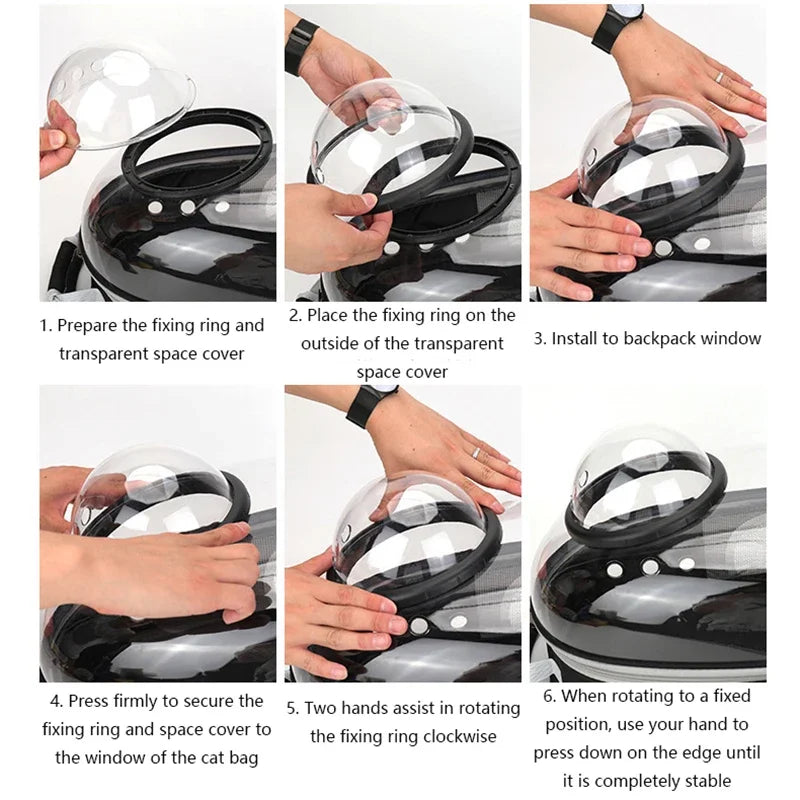 Portable Cat Pet Carrier Backpack Transparent Capsule Bubble Pet Backpack Small Animal Puppy Kitty Breathable Carrier for Travel