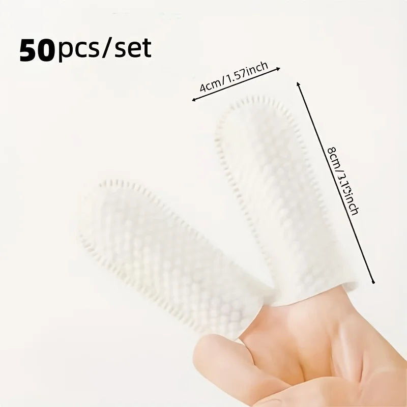 Pet Disposable Finger Wipes 50Pcs, Safe Gentle Wipes for Dogs Cats, Removes Tartar, Cleans Ears & Freshens Breath Easily