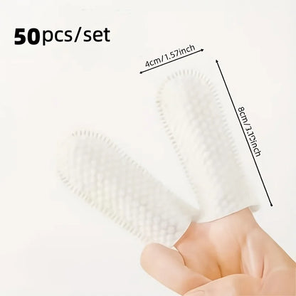 Pet Disposable Finger Wipes 50Pcs, Safe Gentle Wipes for Dogs Cats, Removes Tartar, Cleans Ears & Freshens Breath Easily