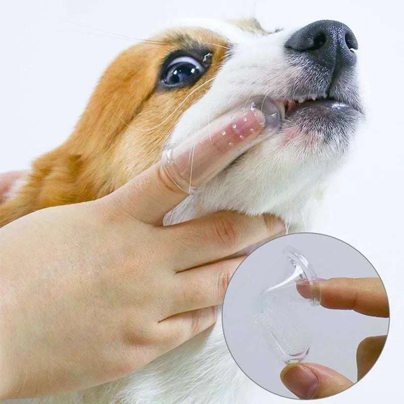 5Pcs Super Soft Pet Finger Toothbrush Dog Brush Bad Breath Tartar Teeth Care Tool Dog Pet Supplies Cepillo Para Perro