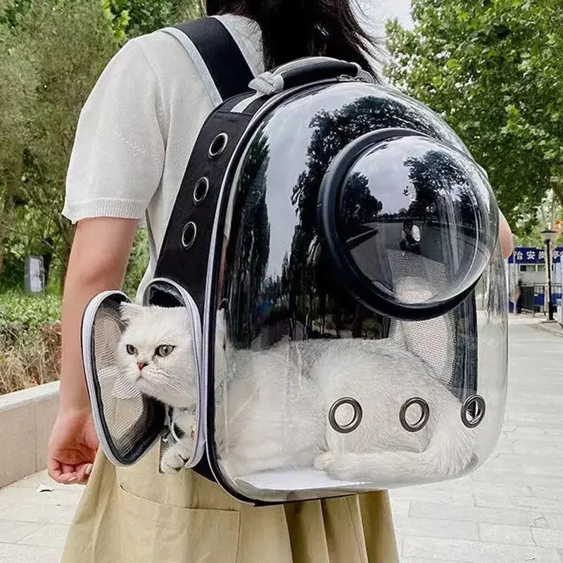 Portable Cat Pet Carrier Backpack Transparent Capsule Bubble Pet Backpack Small Animal Puppy Kitty Breathable Carrier for Travel