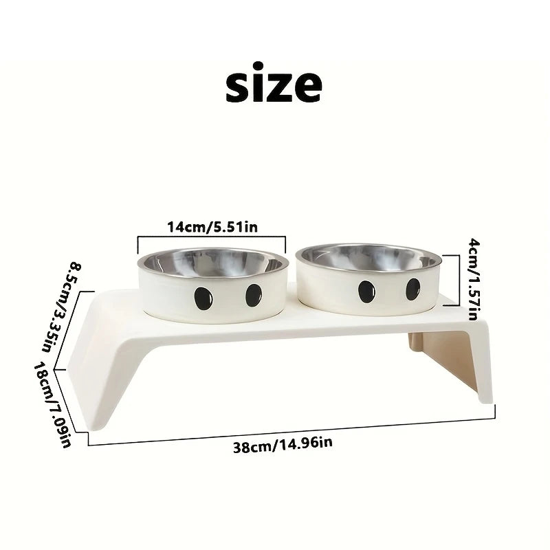 Elevated Pet Dog Feeder Bowls Raised Stand with Double Stainless Steel Food Water Bowls for Small Medium Large Dogs Cats