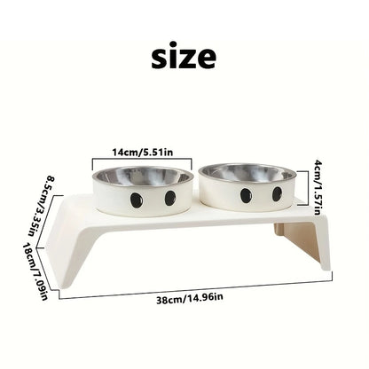 Elevated Pet Dog Feeder Bowls Raised Stand with Double Stainless Steel Food Water Bowls for Small Medium Large Dogs Cats