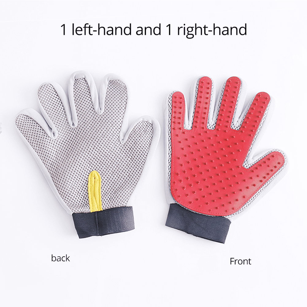 Soft Pet Grooming Gloves Hair Remover Deshedding for Cats, Dogs, Rabbits and Horses